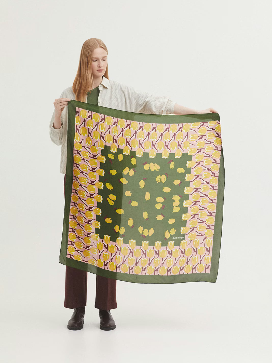 Tulips Garden Silk Scarf