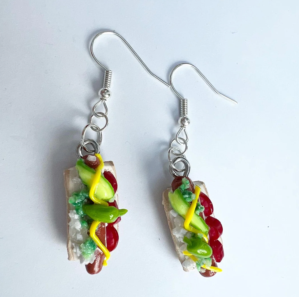 Chicago Style Hot Dog Earrings