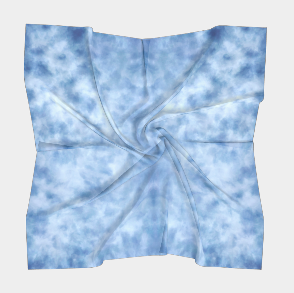 Sky Mandala Silk Habotai Scarf