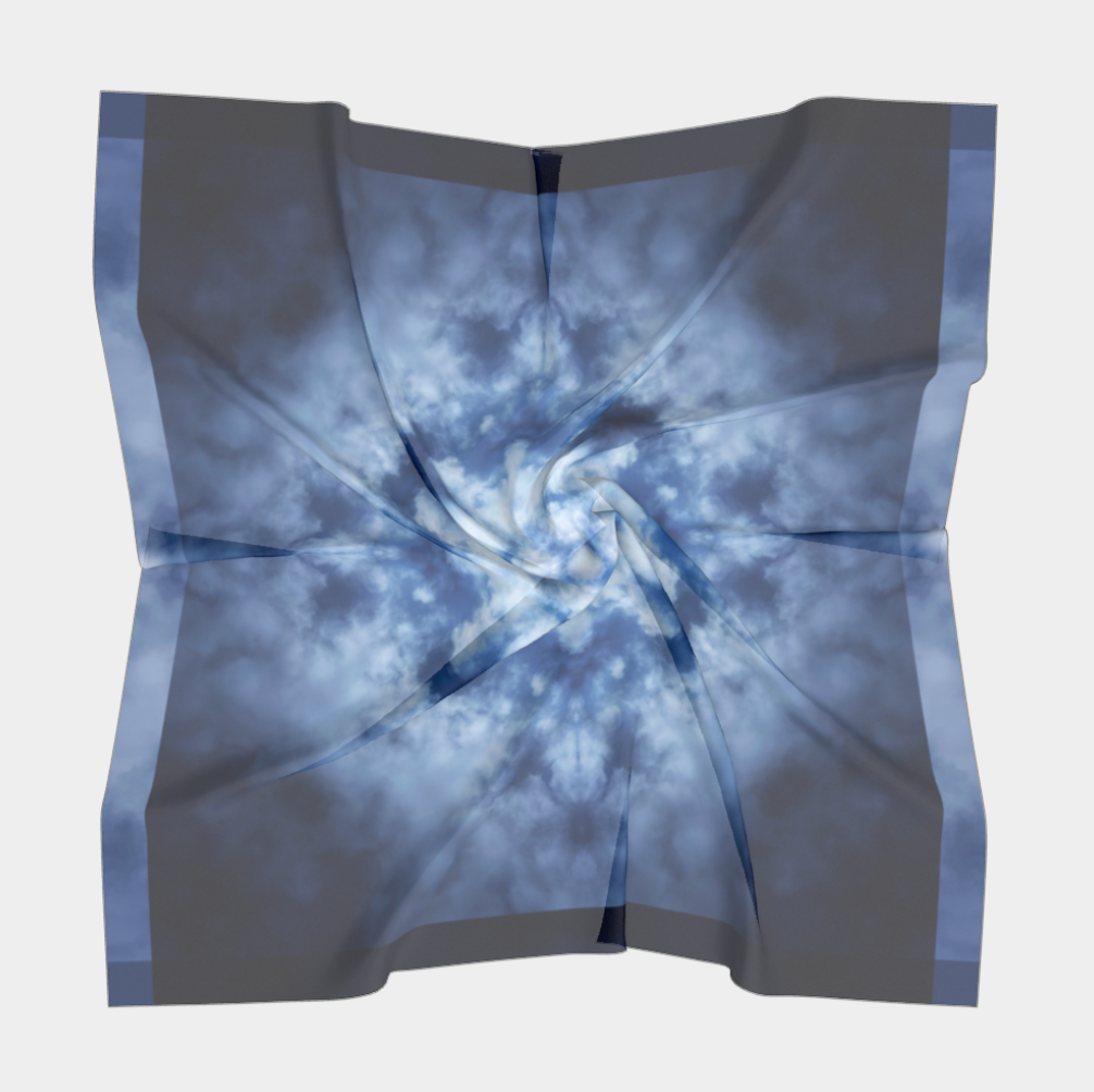 Sky Mandala Silk Habotai Scarf