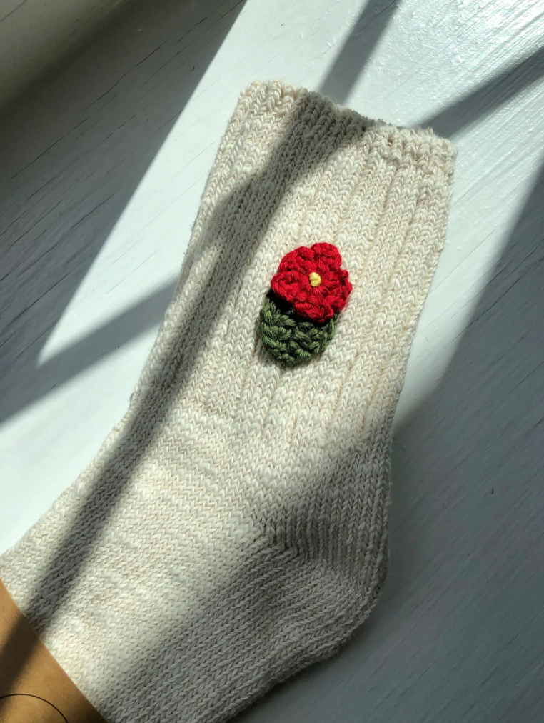 Crochet Flower Socks