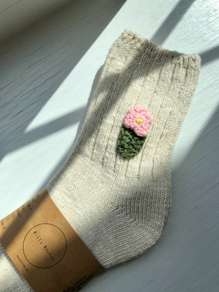 Crochet Flower Socks