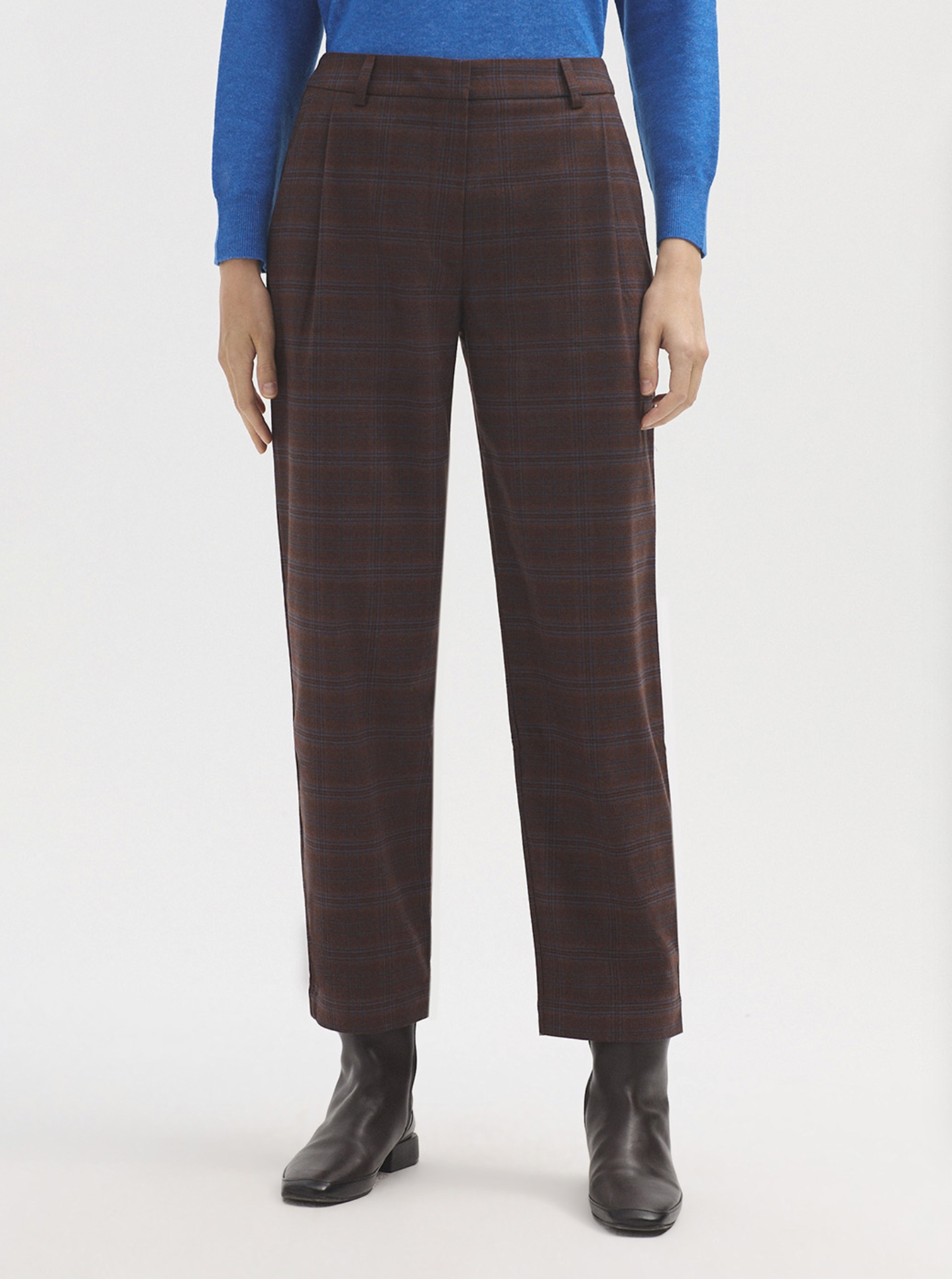 Recycled Polyester Brown Check Pants