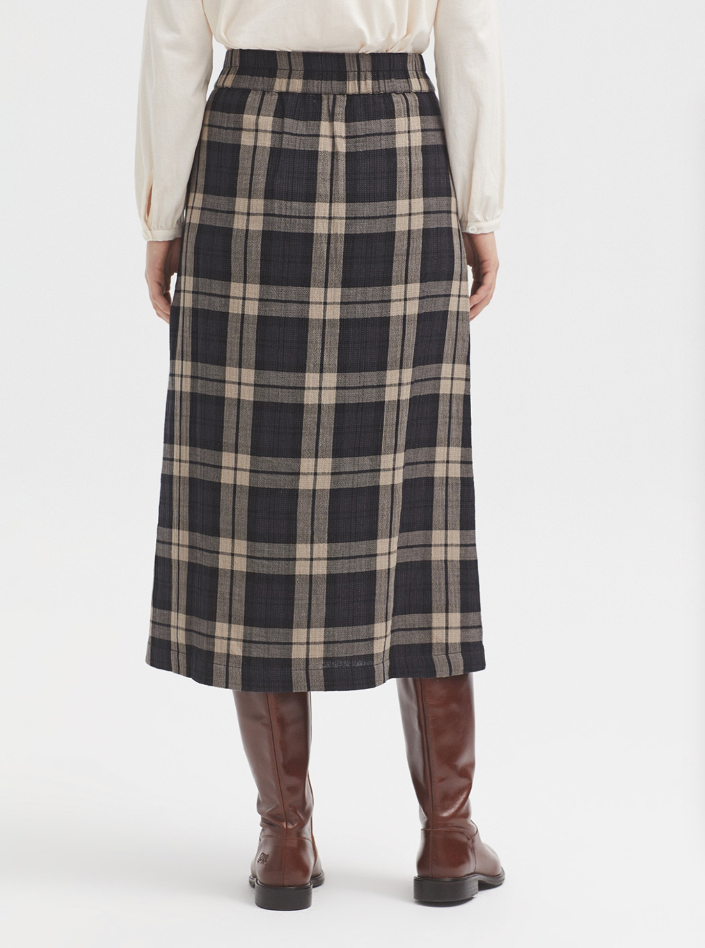 Checked Double Fabric Skirt