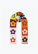 Flower Block Skinny Scarf