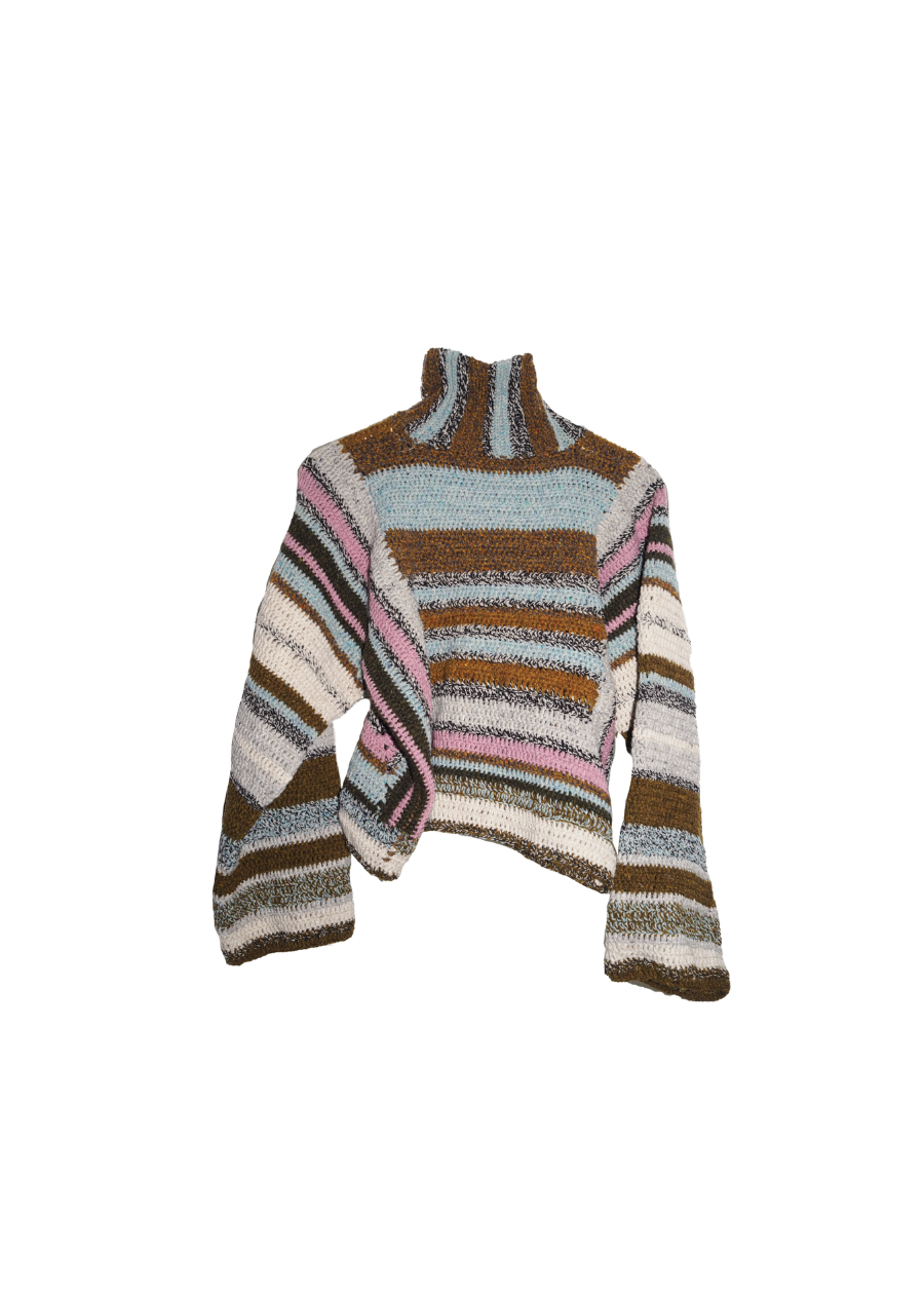 Striped Wool Turtleneck Sweater