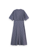 Midi Wrap Dress in Viscose Jacquard