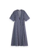 Midi Wrap Dress in Viscose Jacquard