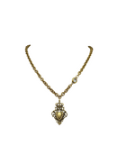 Gold Plated 18" Chain With Gold Queen Of Hearts Pendant