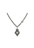 Sterling Plated 18" Chain With Queen Of Hearts Pendant