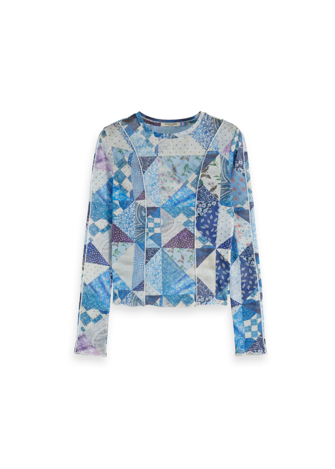 All Over Print Mesh Long Sleeve T-Shirt