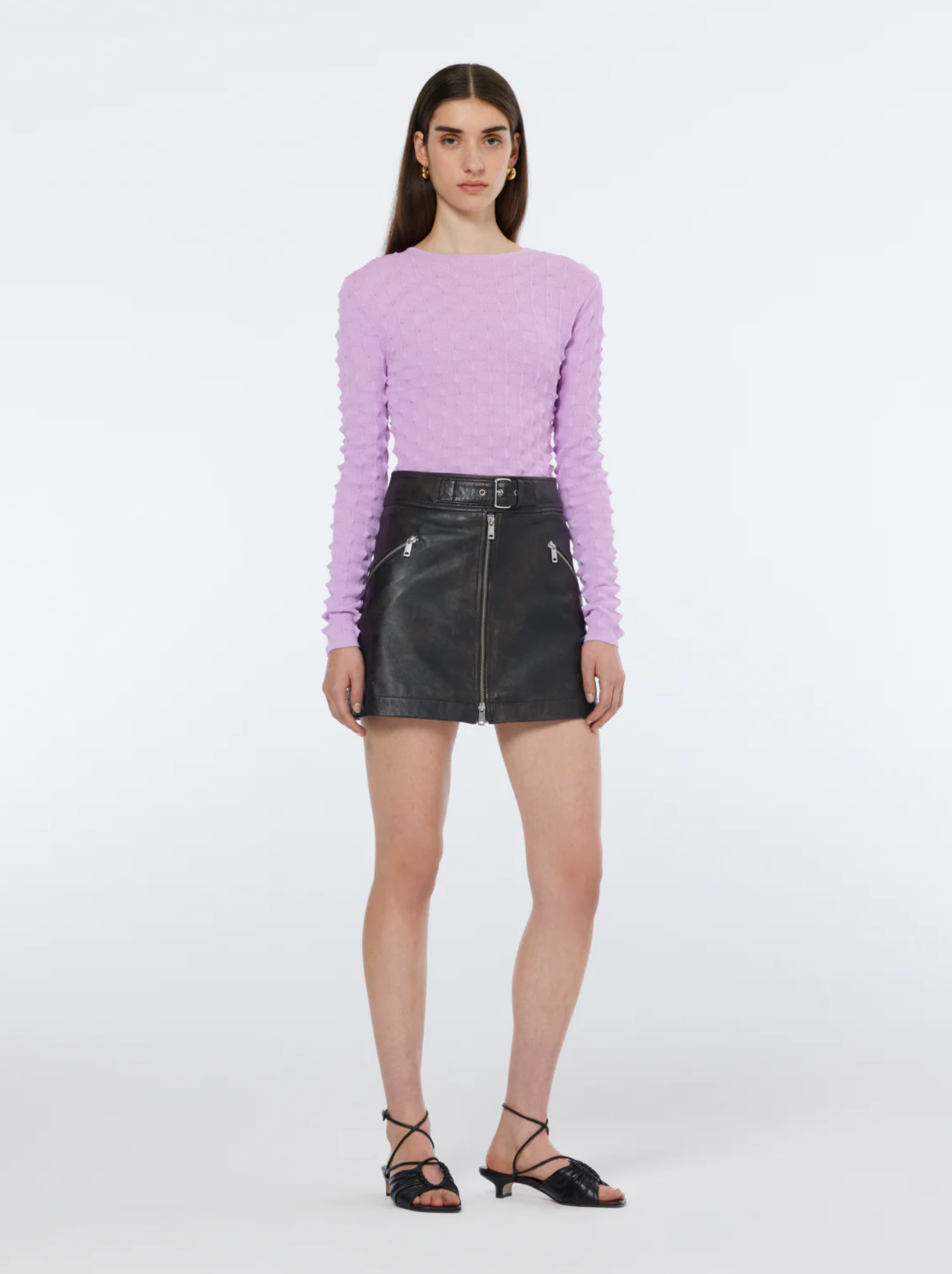 Textured Stitch Fitted Pullover