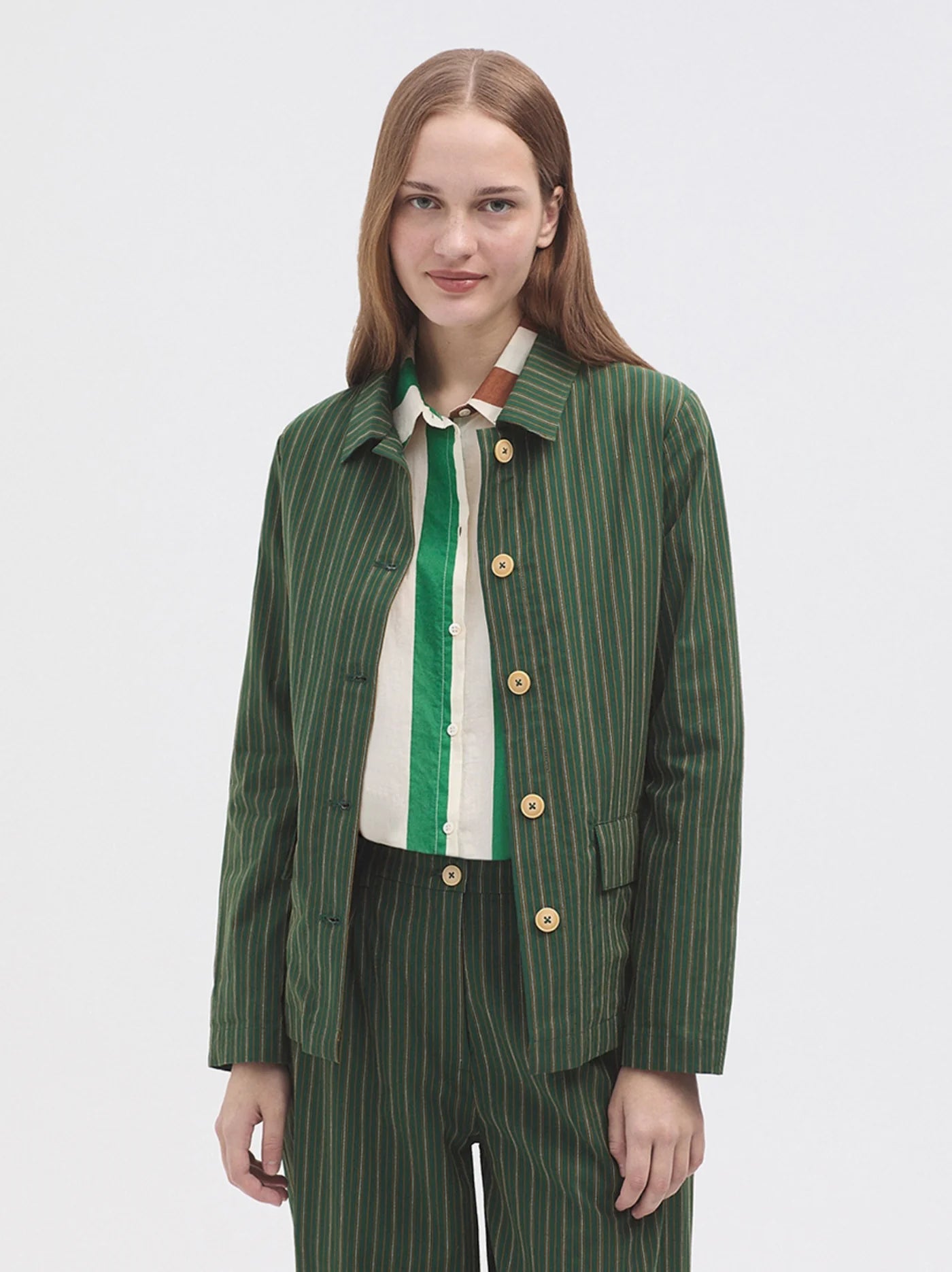 Two-Tone Woven Stripe Jacket