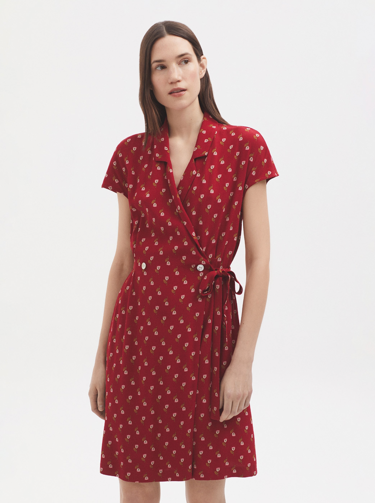 Little Samoa Print Wrap Dress
