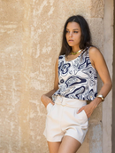 Sleeveless Button Top