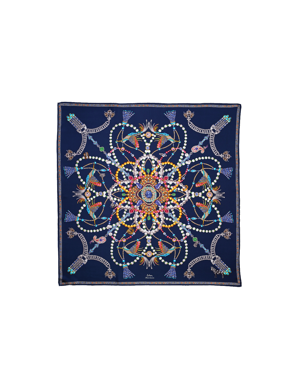 Heirloom Silk Square Maritime Navy