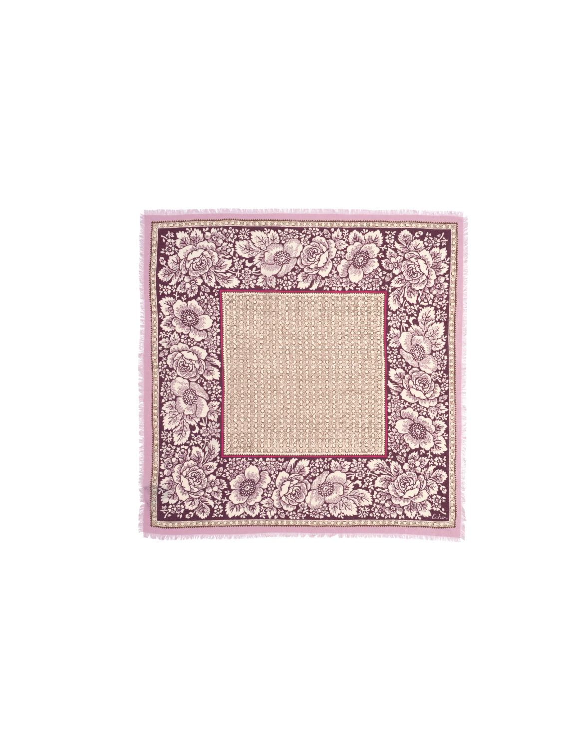 Vintage Floral Dot Wool Bandana