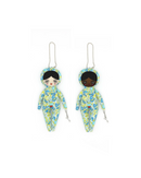 Blue Floral Snowsuit Doll Bag Charm