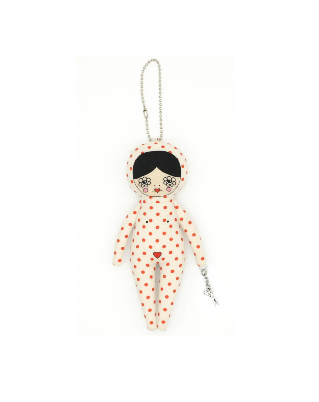 Red Polka Dot Snowsuit Doll Bag Charm