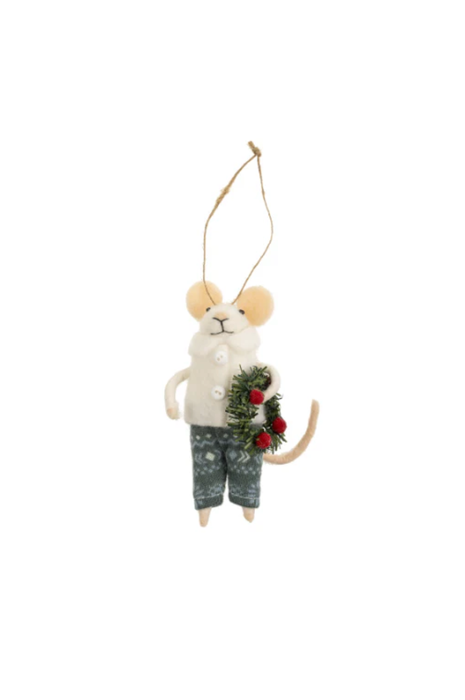 Felted Mouse Ornament
