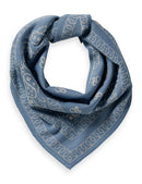 Jacquard Knitted Triangle Scarf Faded Denim - Frock Toronto