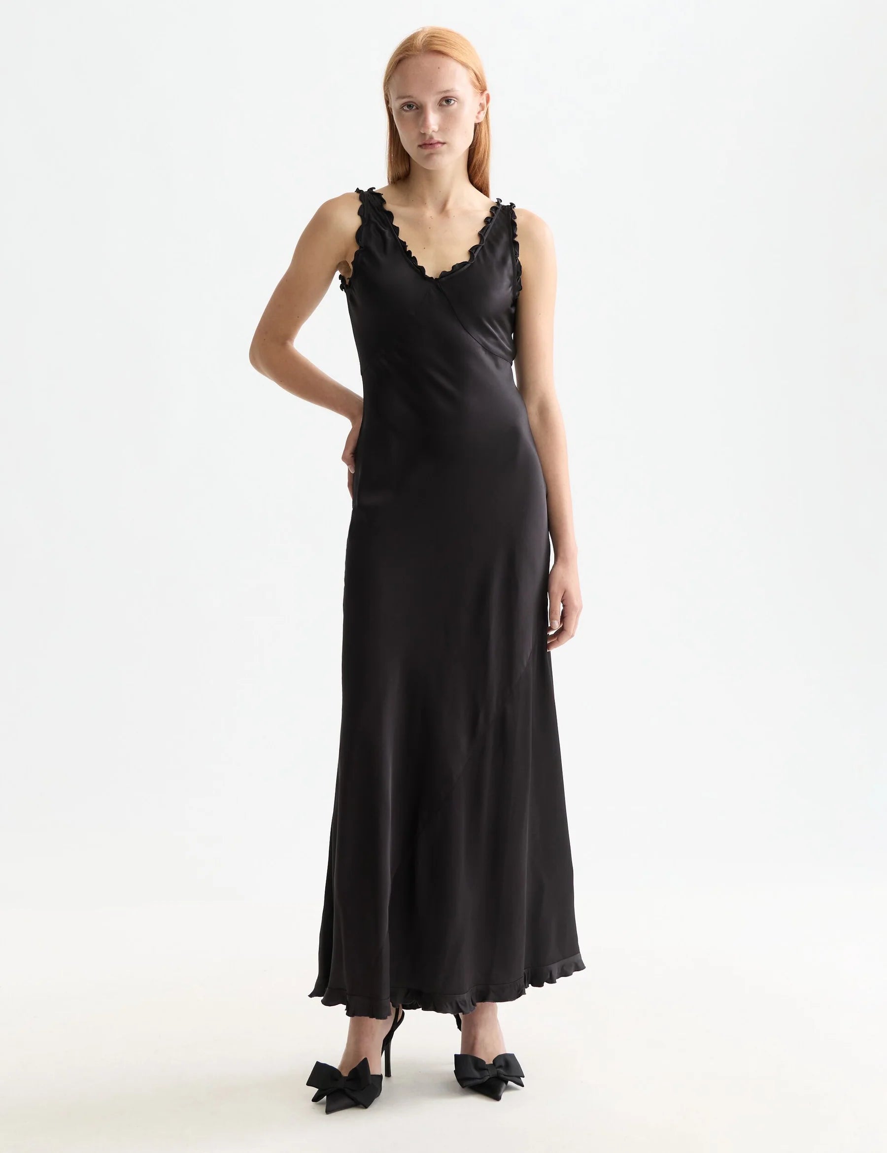 Ruffled Maxi Slip Dress