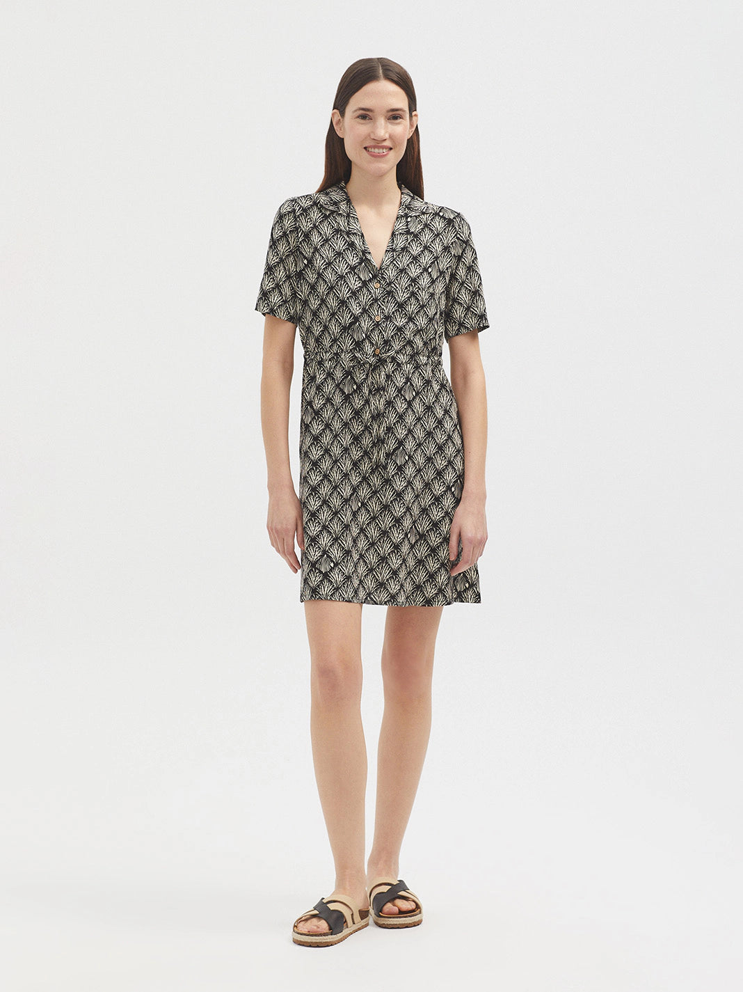 Seagrass Print Shirt Dress