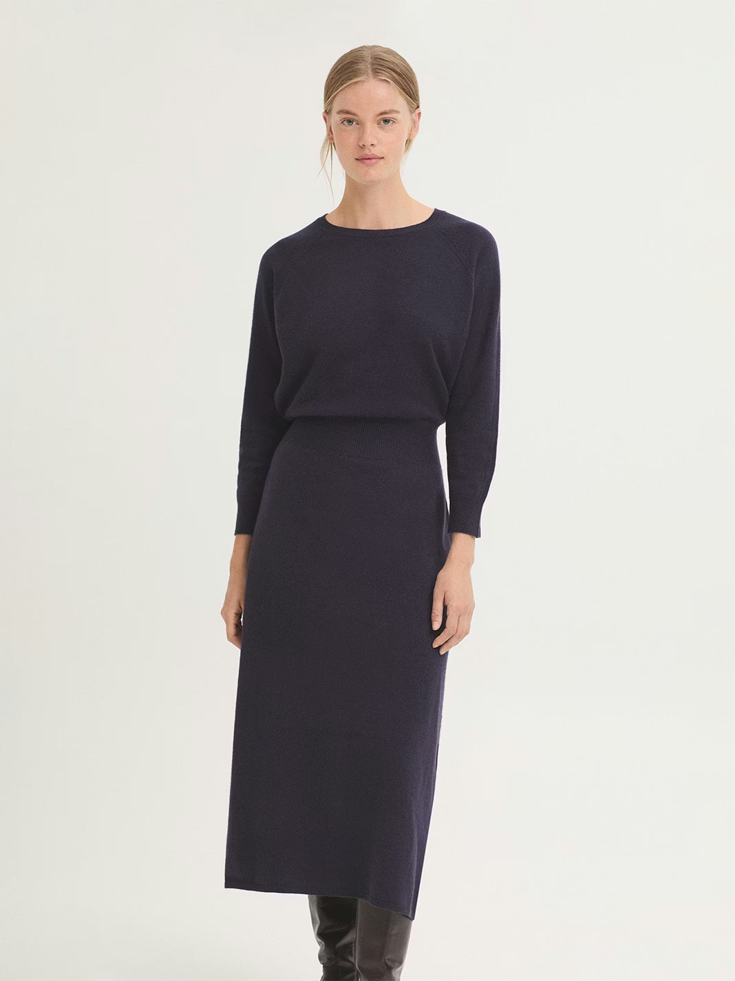 Pointelle Detail Knit Dress