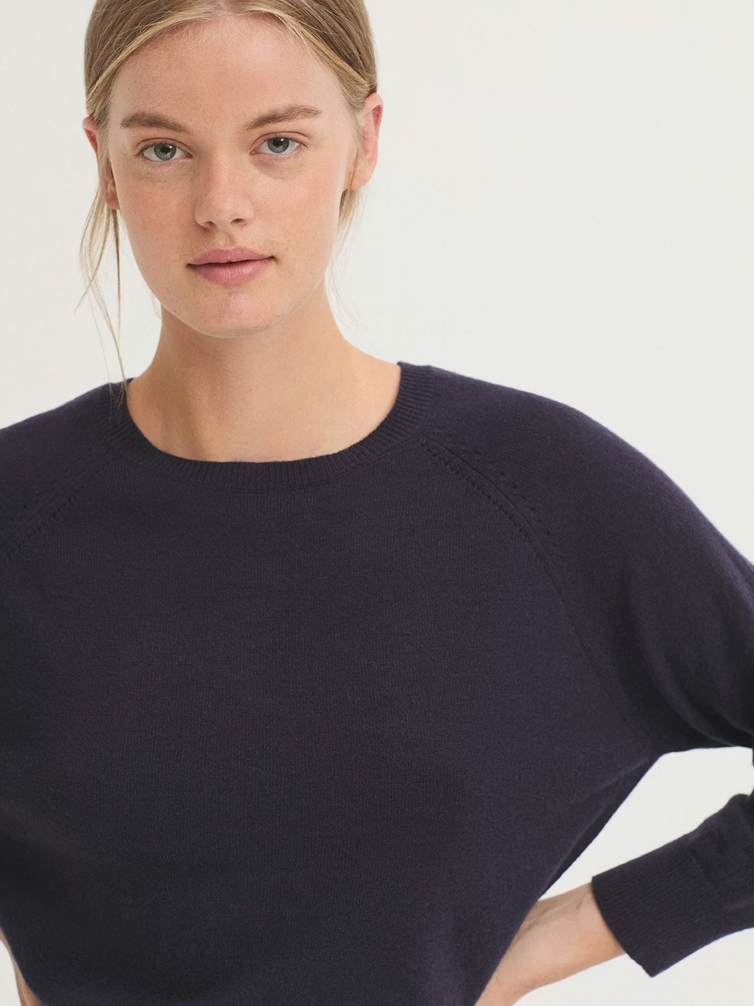 Pointelle Detail Knit Dress