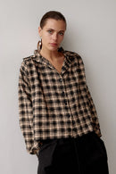 Textured Plaid Blouse