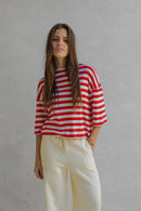 Mid Sleeve Stripe Tee