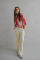 Mid Sleeve Stripe Tee