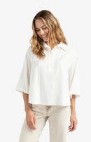 Woven Polo Blouse