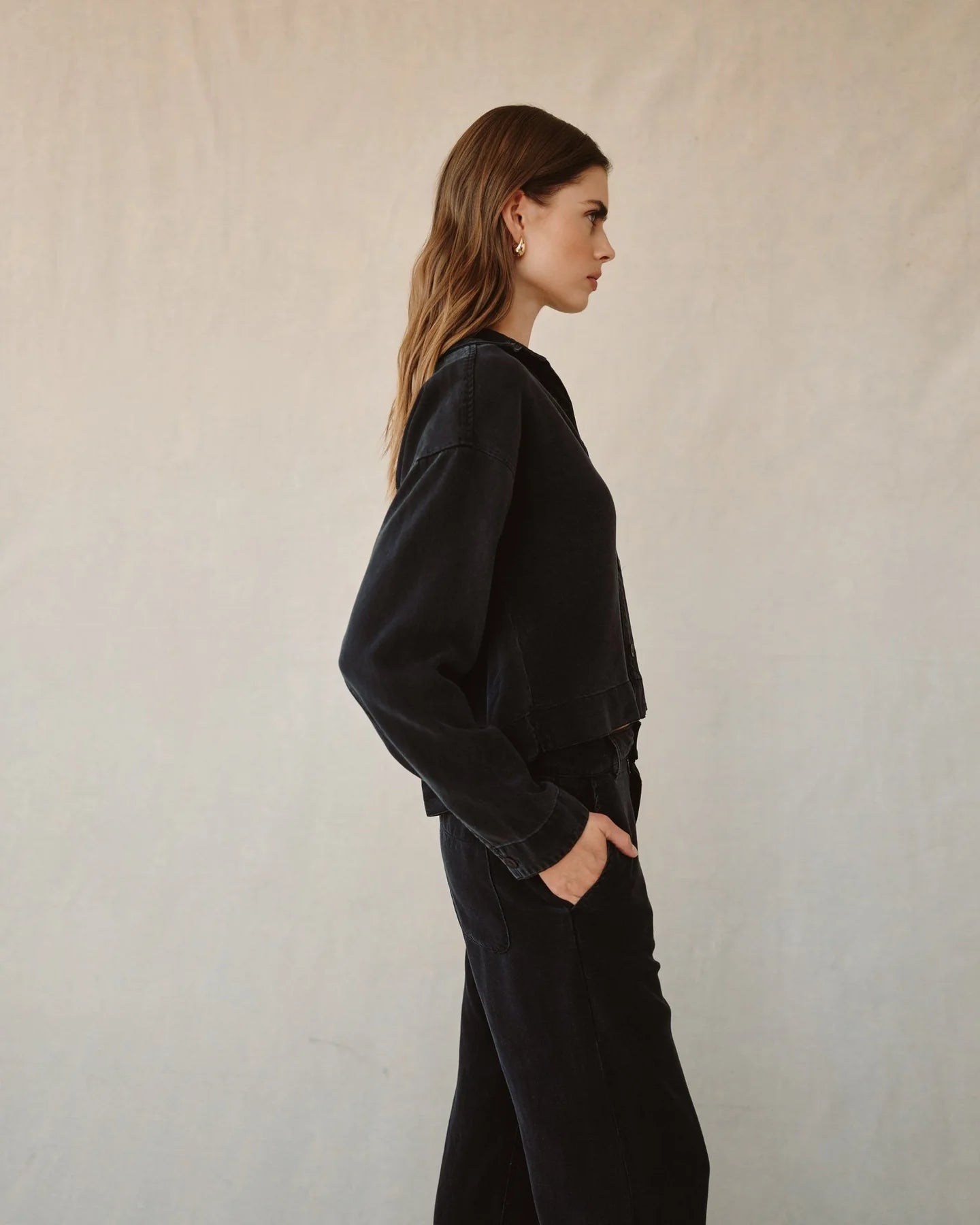 Cropped Pocket Button Down