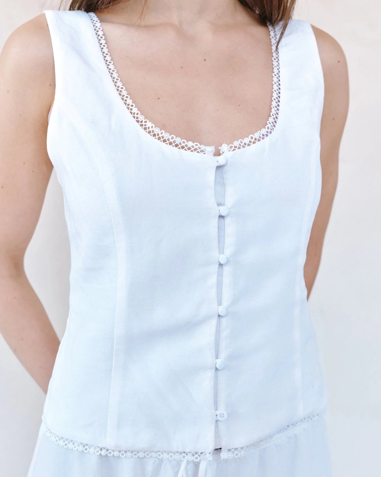 Fitted Bodice Top with Smocked Back