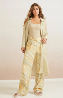 Woven High Waist Wide Leg Pleated Trouser