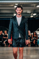 *Oscar Mendoza - Reptile Print Faux Leather Blazer & Shorts Set - Frock Toronto