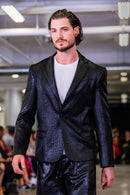 *Oscar Mendoza - Reptile Print Faux Leather Blazer & Shorts Set - Frock Toronto