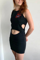Oscar Mendoza - Stretch Cotton Dress with Embroidered Heart Cut-Outs - Frock Toronto