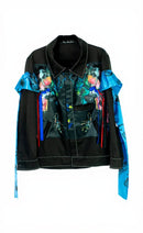 *Oscar Mendoza - Black Jacket with Blue Ruffles - Frock Toronto
