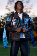 *Oscar Mendoza - Black Jacket with Blue Ruffles - Frock Toronto