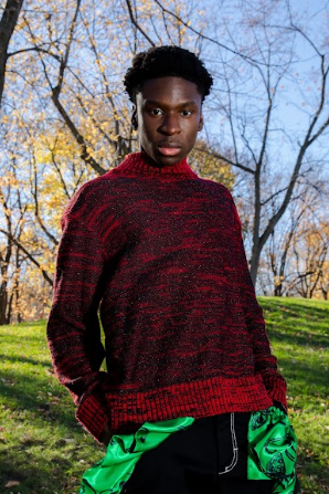 *Oscar Mendoza - Hand-Knitted Red Starlet Sweater - Frock Toronto