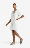 Crossover Stripe V-Neck Dress