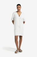 Crossover Stripe V-Neck Dress