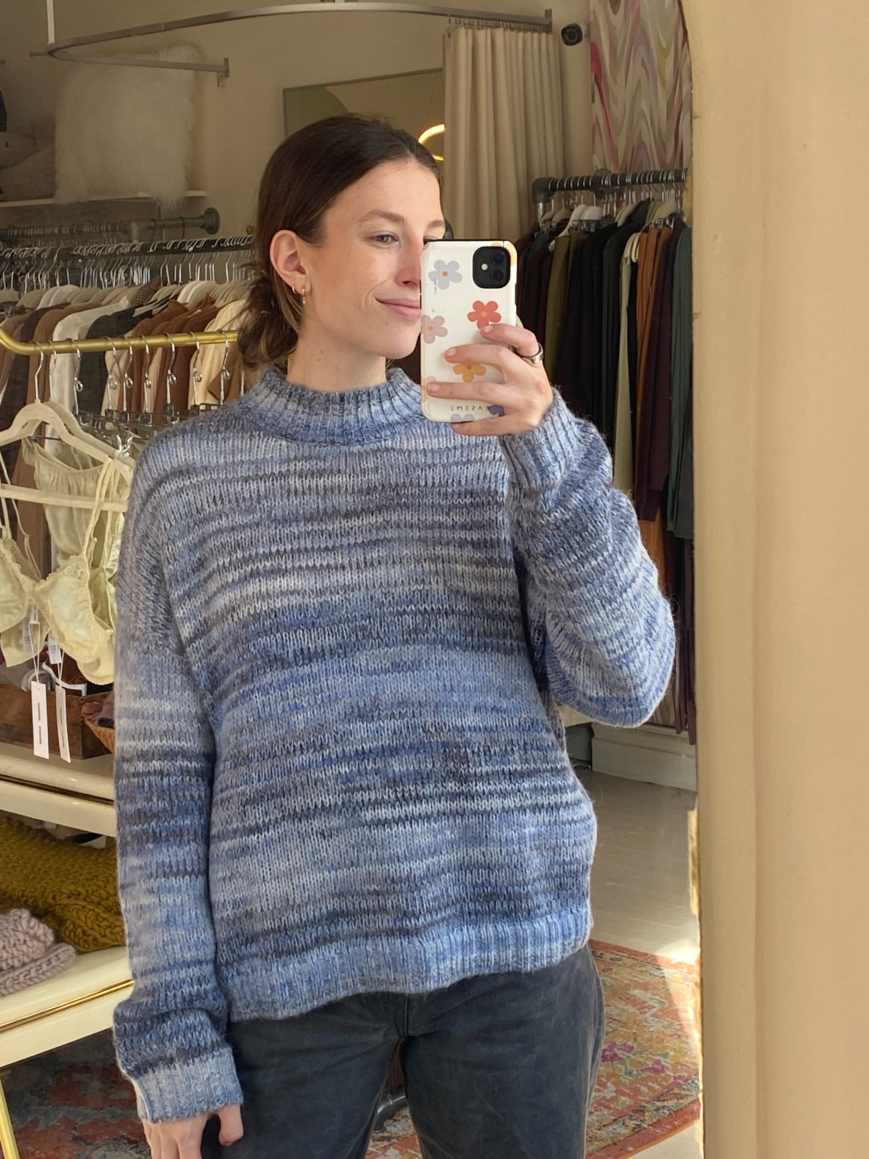 Blue Melange Sweater