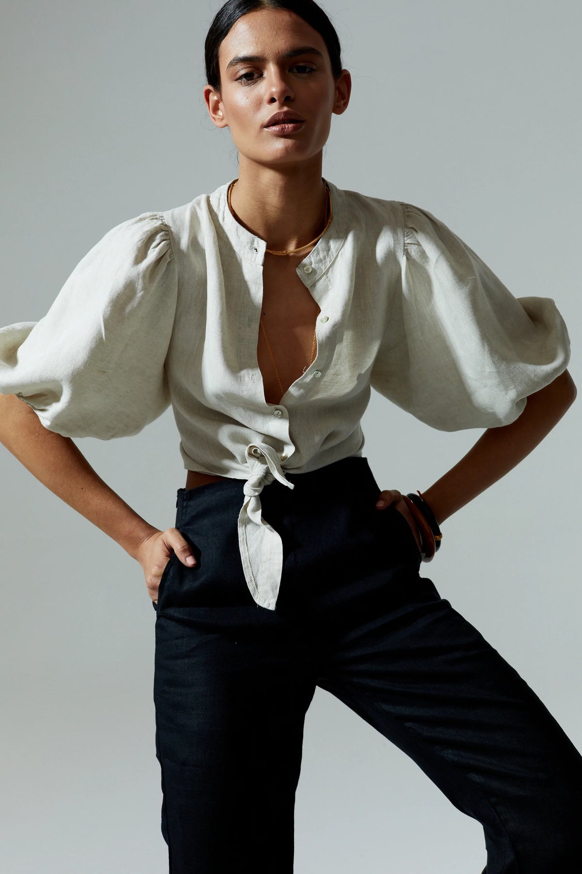 Bubble Sleeve Tie Blouse | Toronto, Ontario – Frock Toronto